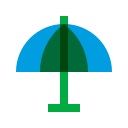 An icon of an umbrella beach stand